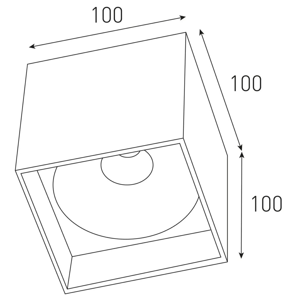 Opbouwarmatuur zwart/zwart Vierkant Led 7w 2700k CRI95+ 200mA