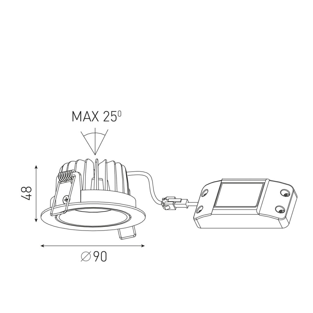 inbouwspot rond wit LED 6,5w 2700k CRI95+ 180mA incl. dimbare driver