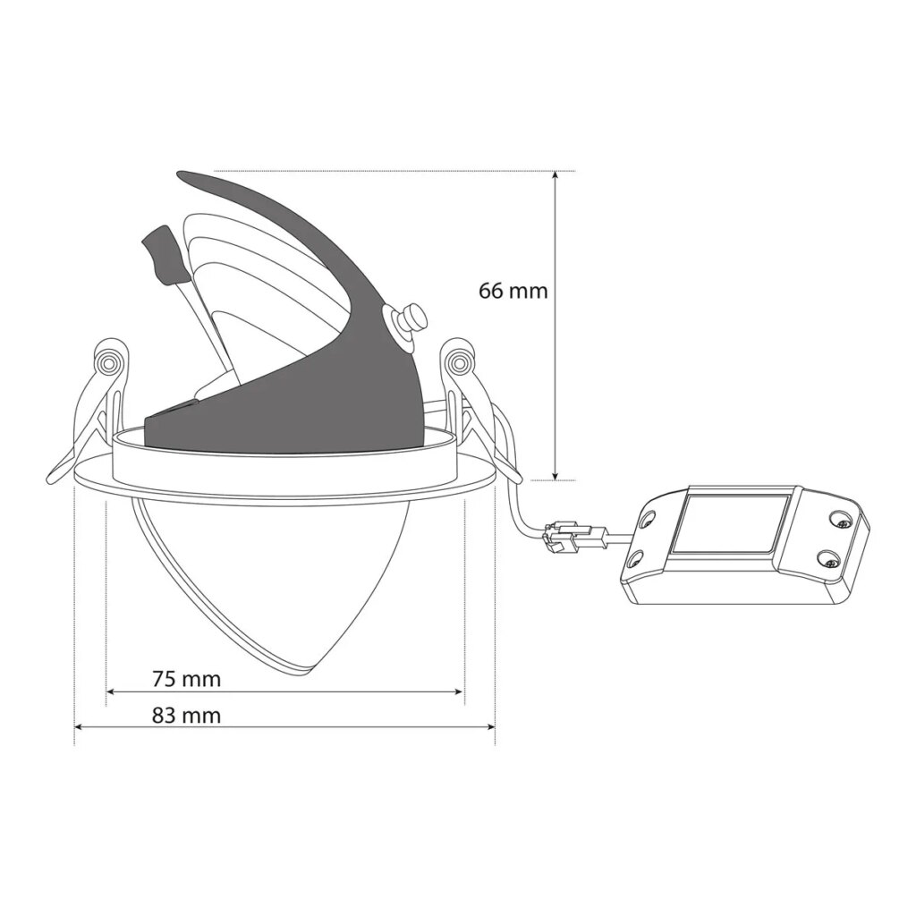 inbouw banaanspot rond zwart LED 6,5W 2000-3000K 180mA incl. dimbare driver