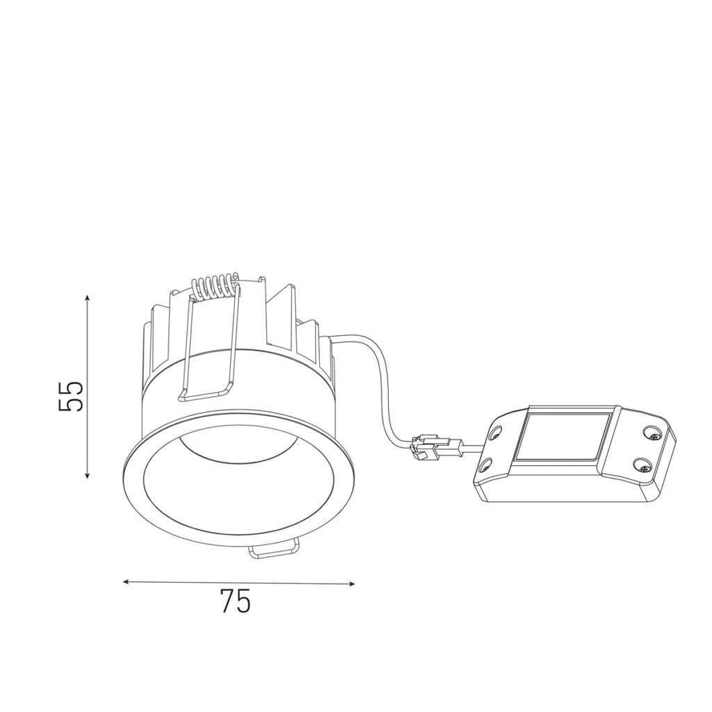 inbouwspot rond zwart LED 6,5W 2700K CRI95+ IP54 180mA incl. dimbare driver