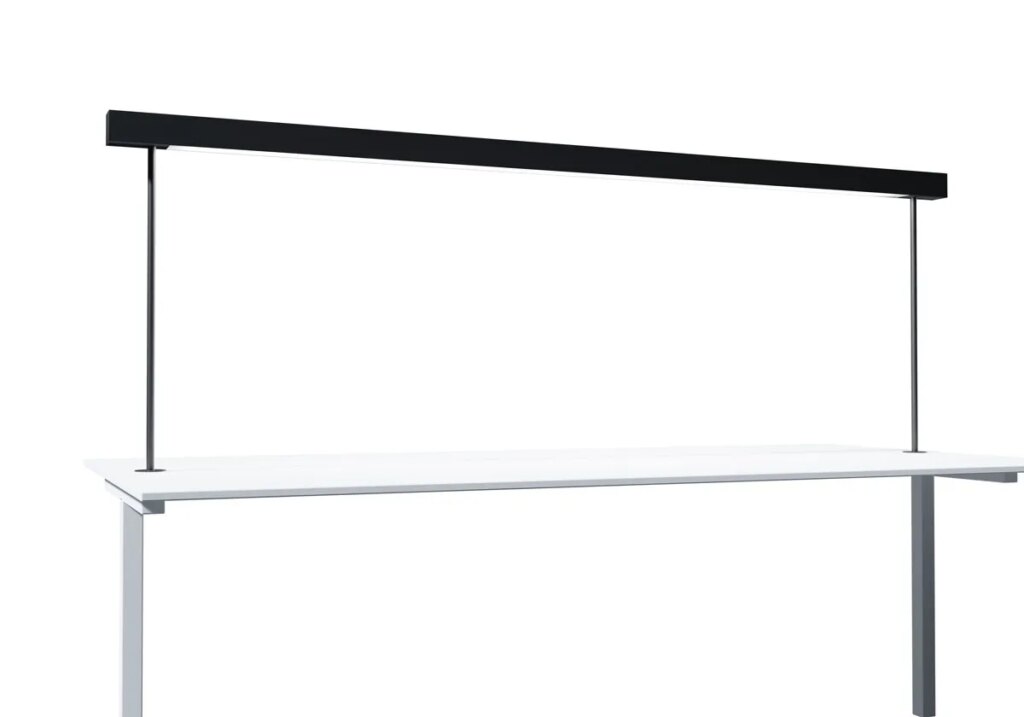 Bureaulamp tot 210cm ZWART 3000K CRI97+ 4400LM/m incl. dimbaar op armatuur d.m.v. button incl. snoer