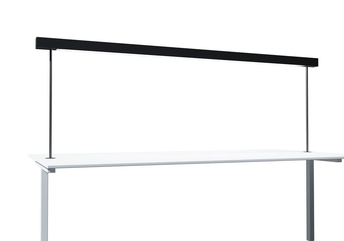 Bureaulamp tot 210cm ZWART 3000K CRI97+ 4400LM/m incl. dimbaar op armatuur d.m.v. button incl. snoer