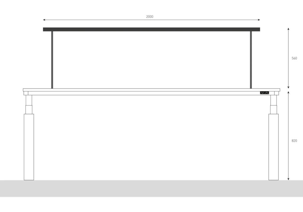 Bureaulamp tot 210cm ZWART 3000K CRI97+ 4400LM/m incl. dimbaar op armatuur d.m.v. button incl. snoer