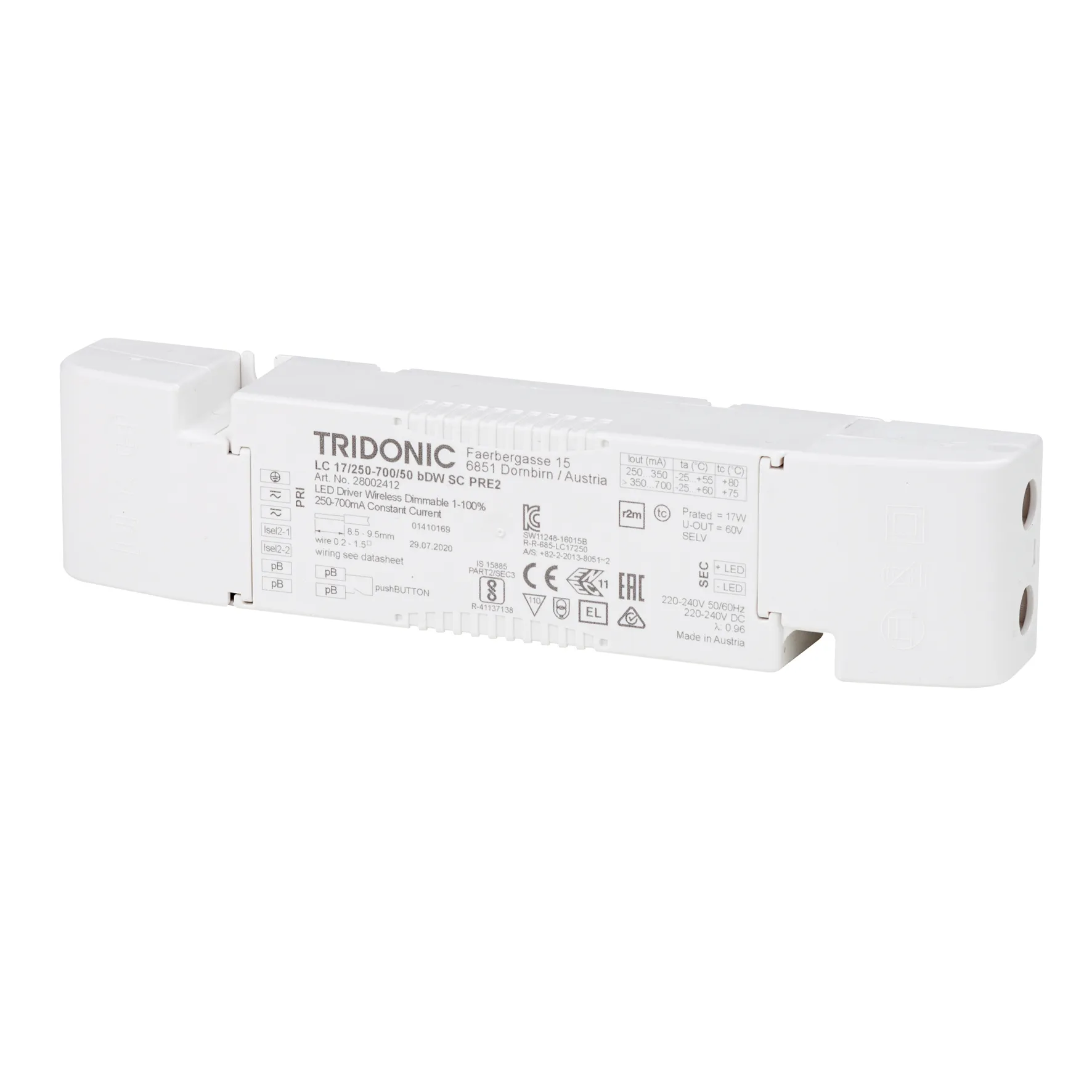 Casambi led driver tbv 350mA/12,6W armaturen incl. weerstandje