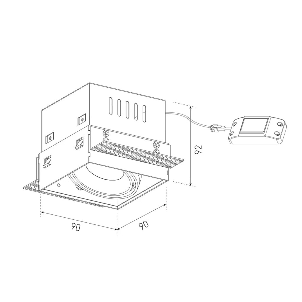 inbouwarmatuur vierkant zwart 1x 6,5W LED 3000K - 2000K CRI95 IP20 180mA incl driver