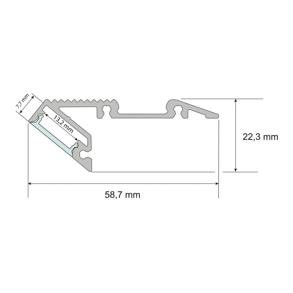zwart traptrede profiel down, let op, altijd aanbieden icm: 1x cover en 1x rubber afdekking