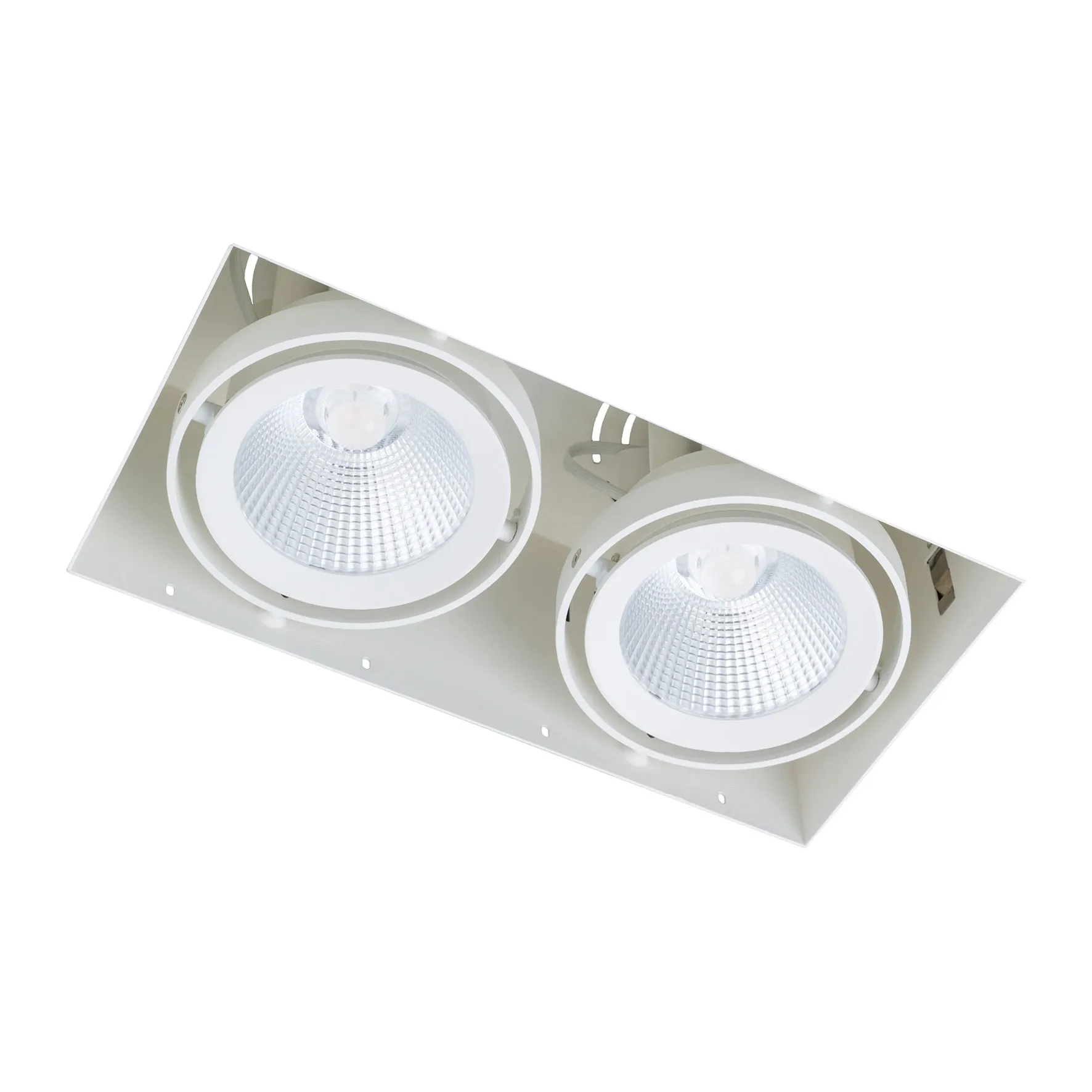 inbouwarmatuur rechthoek wit cardanisch 2x 15W LED 2700K CRI95 IP20 350mA incl driver (2x)