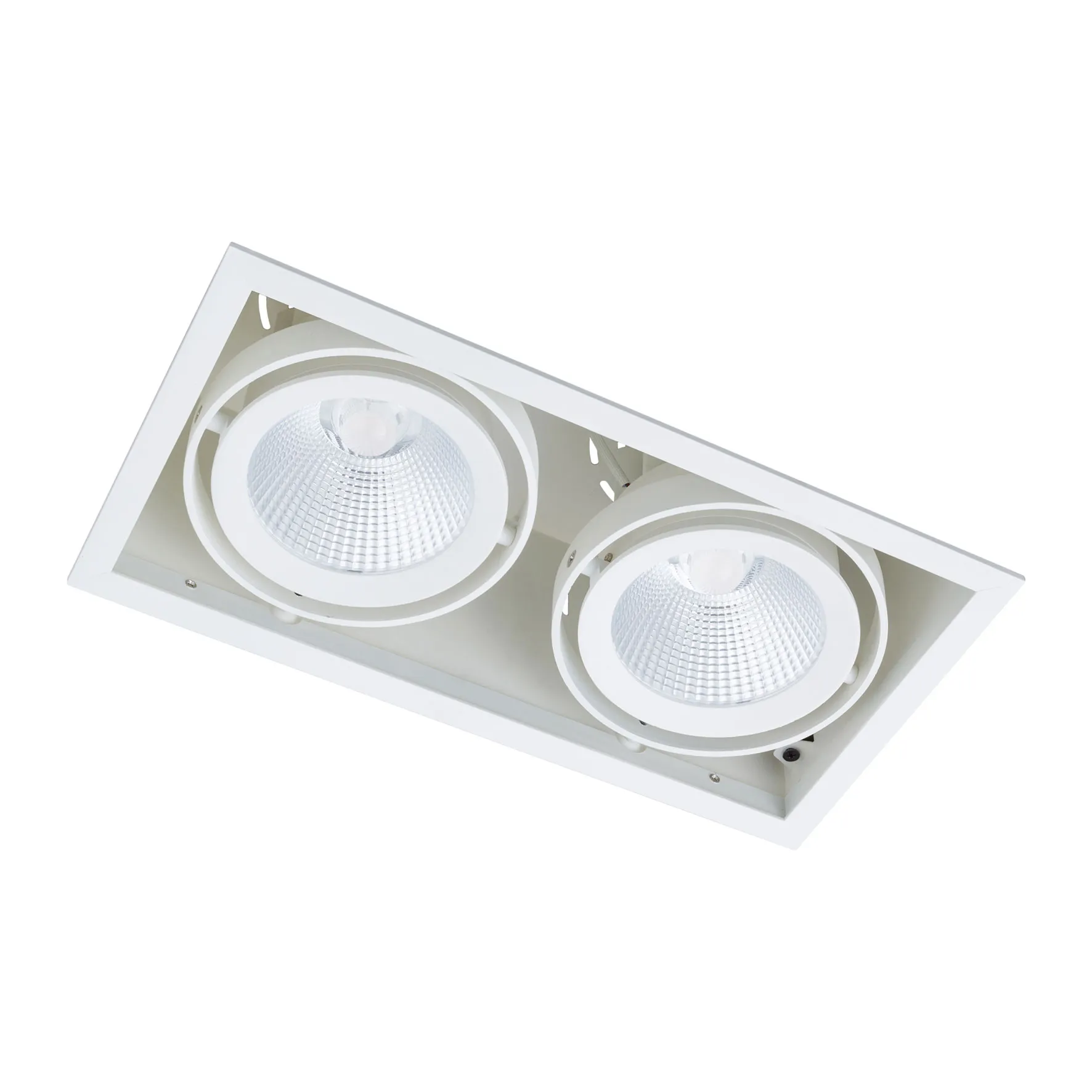 inbouwarmatuur rechthoek wit cardanisch met rand 2x15W LED 2700K CRI95 IP20 350mA incl driver (2x)