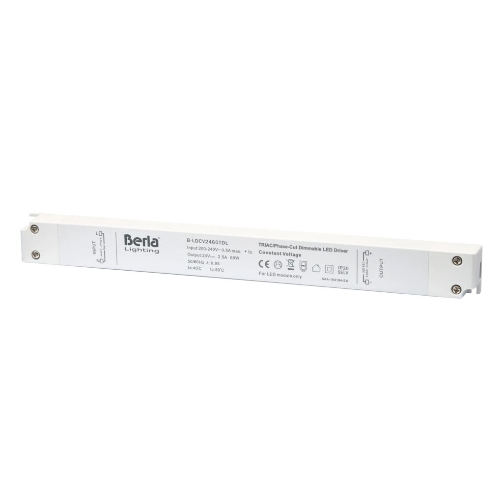 Leddriver 24Vdc CV 60W triac dimmable IP20 - Long