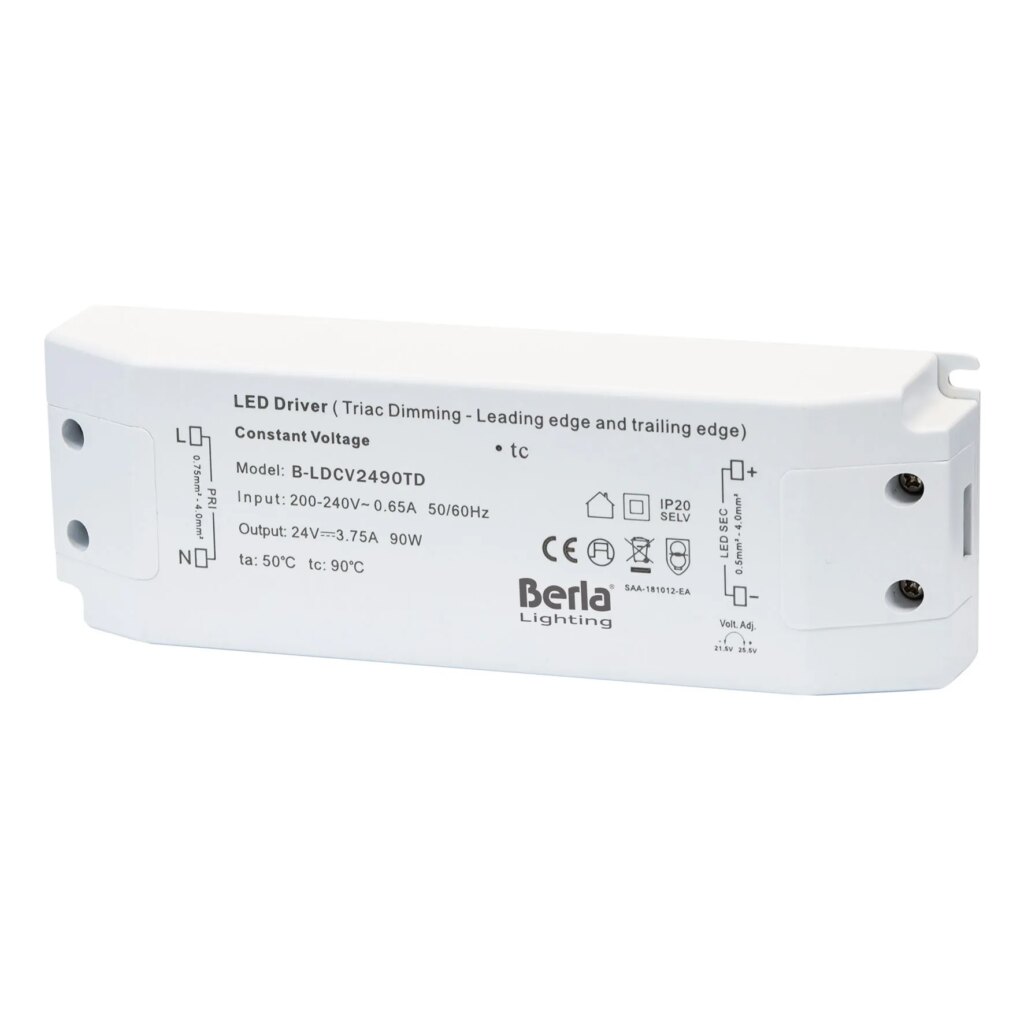 Leddriver 24Vdc CV 90W triac dimmable IP20