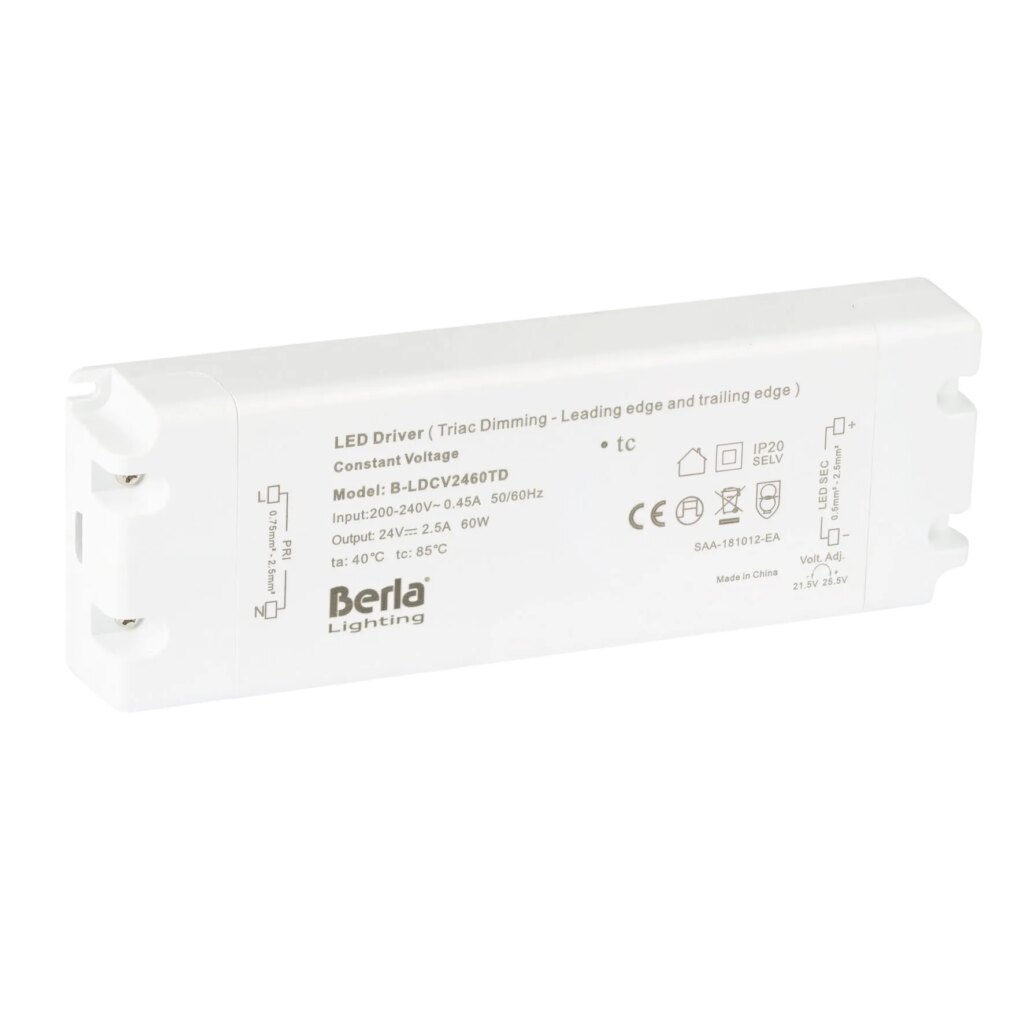 Leddriver 24Vdc CV 60W triac dimmable IP20