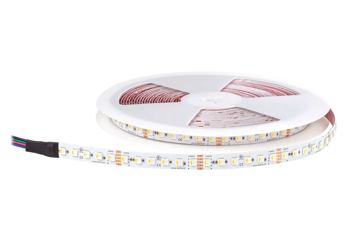 Ledstrip 23,04w-24v-96l/m-RGBW 3000K-IP20 4 in 1 chip 10m roll