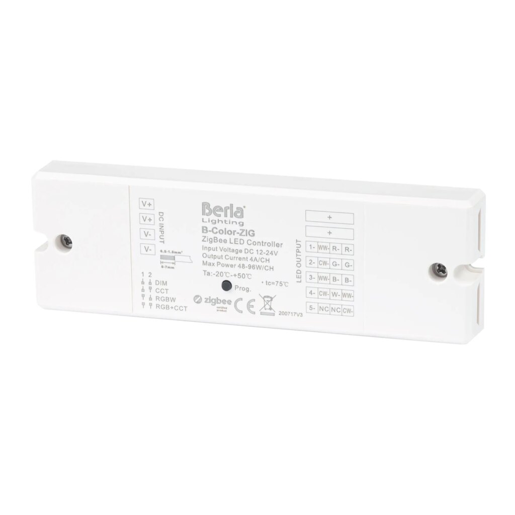 Zigbee Single color, CCT/RGB/RGBW/RGB CCT wireless controller 12/24v 5x 4A Hue compatible