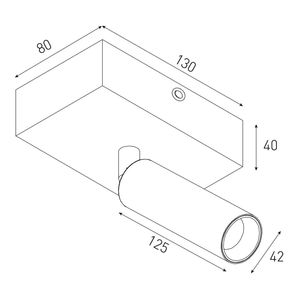 Opbouwspot koker 1x 10w 2700K CRI95+ 250mA recht wit