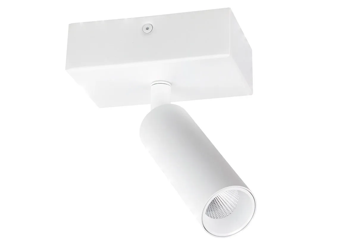 Opbouwspot koker 1x 10w 2700K CRI95+ 250mA recht wit