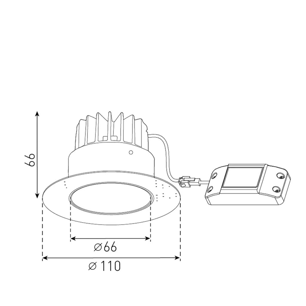 inbouwspot rond wit LED 6,5W 2700K CRI95+ IP54 180mA incl. dimbare driver excl. stucraam