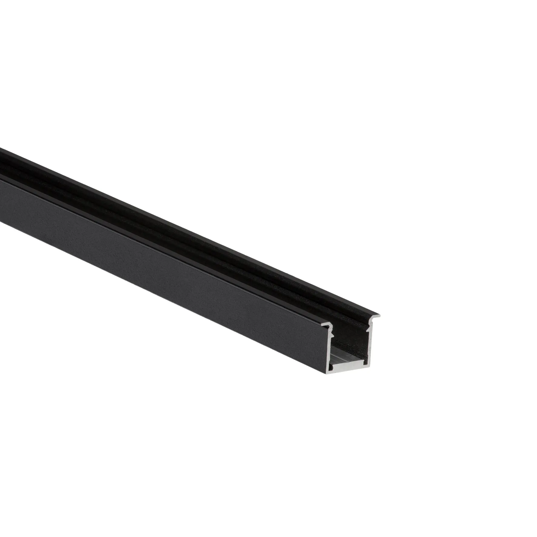 Zwart u-profiel recessed hoog 18mm x 24mm x 18mm