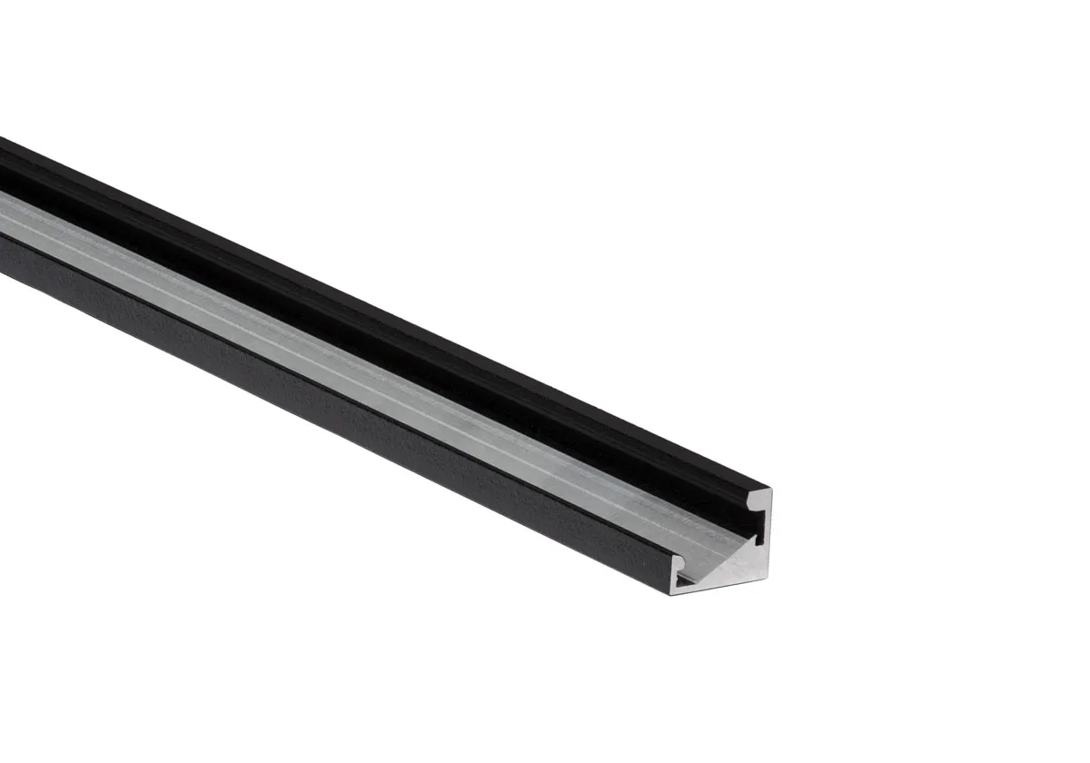 Zwart hoek-profiel 15,8mm x 20mm x 6,9mm