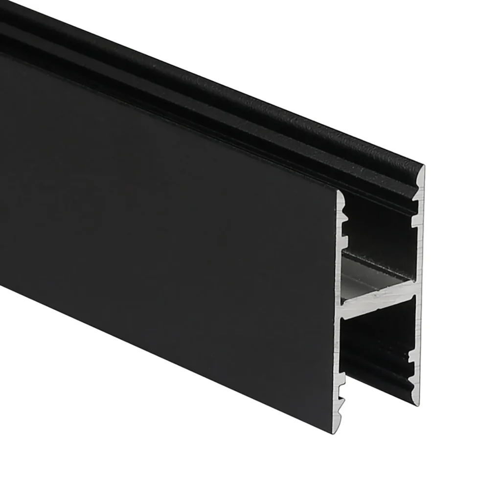 Zwart H-profiel hoog 40mm x 18mm