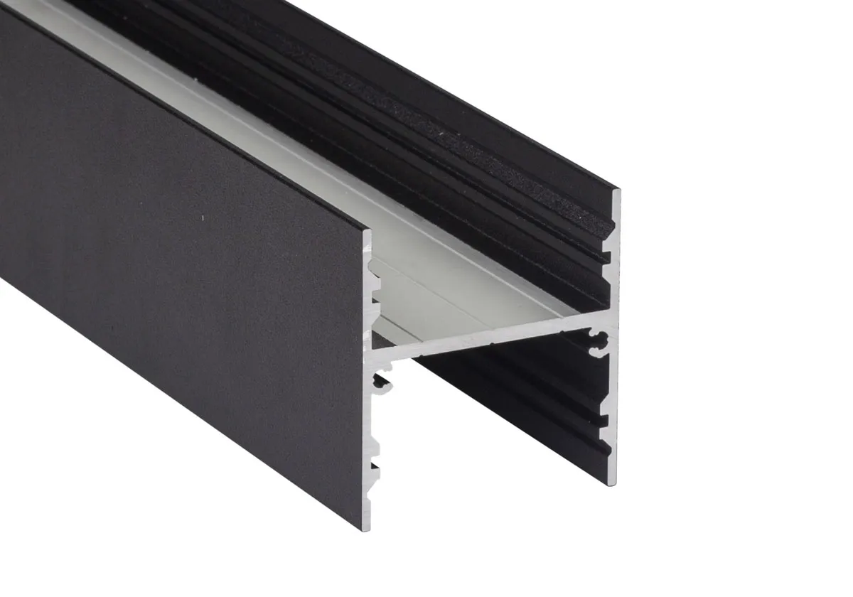 Aluminium H-profiel zwart 60mm x 55mm