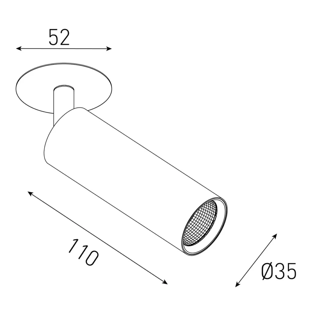 Inbouw kokerspot Light Bronze + zwart rozet 8,5w 2700K CRI95+ 200mA mains dimmable