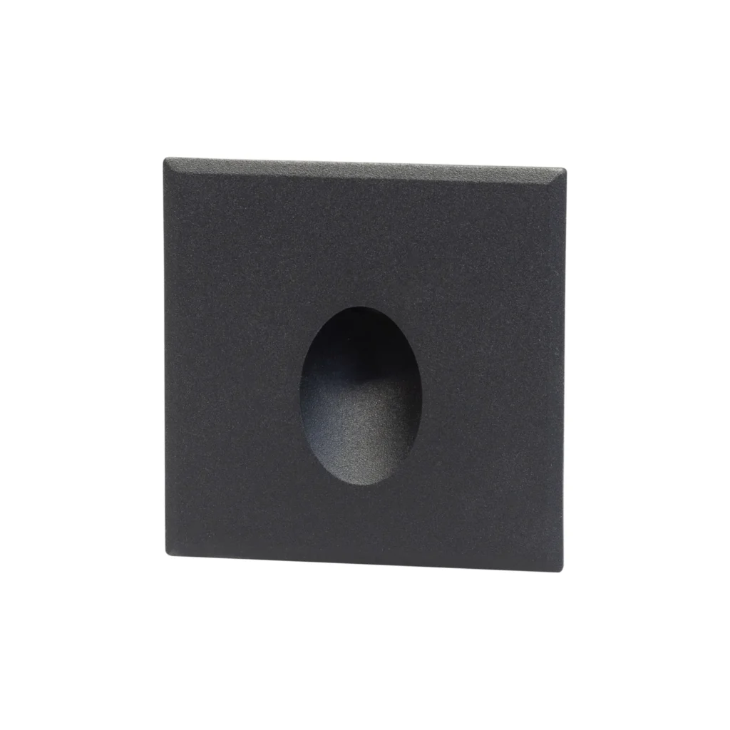 cover vierkant zwart met rond gat tbv BW0010 led module