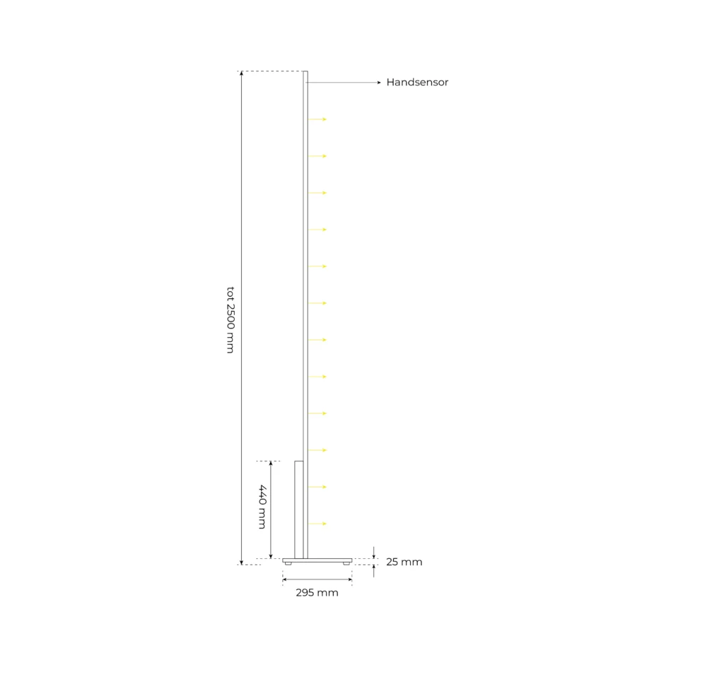 Staande vloerlamp 200cm WIT COAT 2700K CRI97+ 36W gesture control